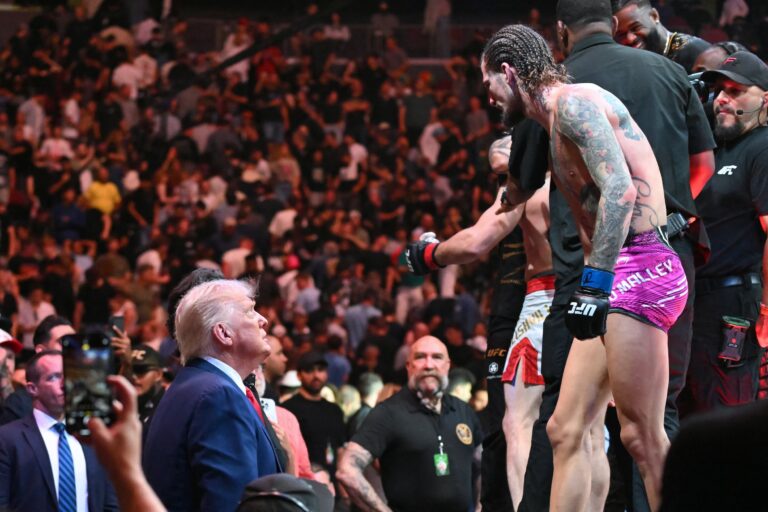 US President Donald Trump attends UFC 316, headlined by a rematch of Dvalishvili vs O'Malley
