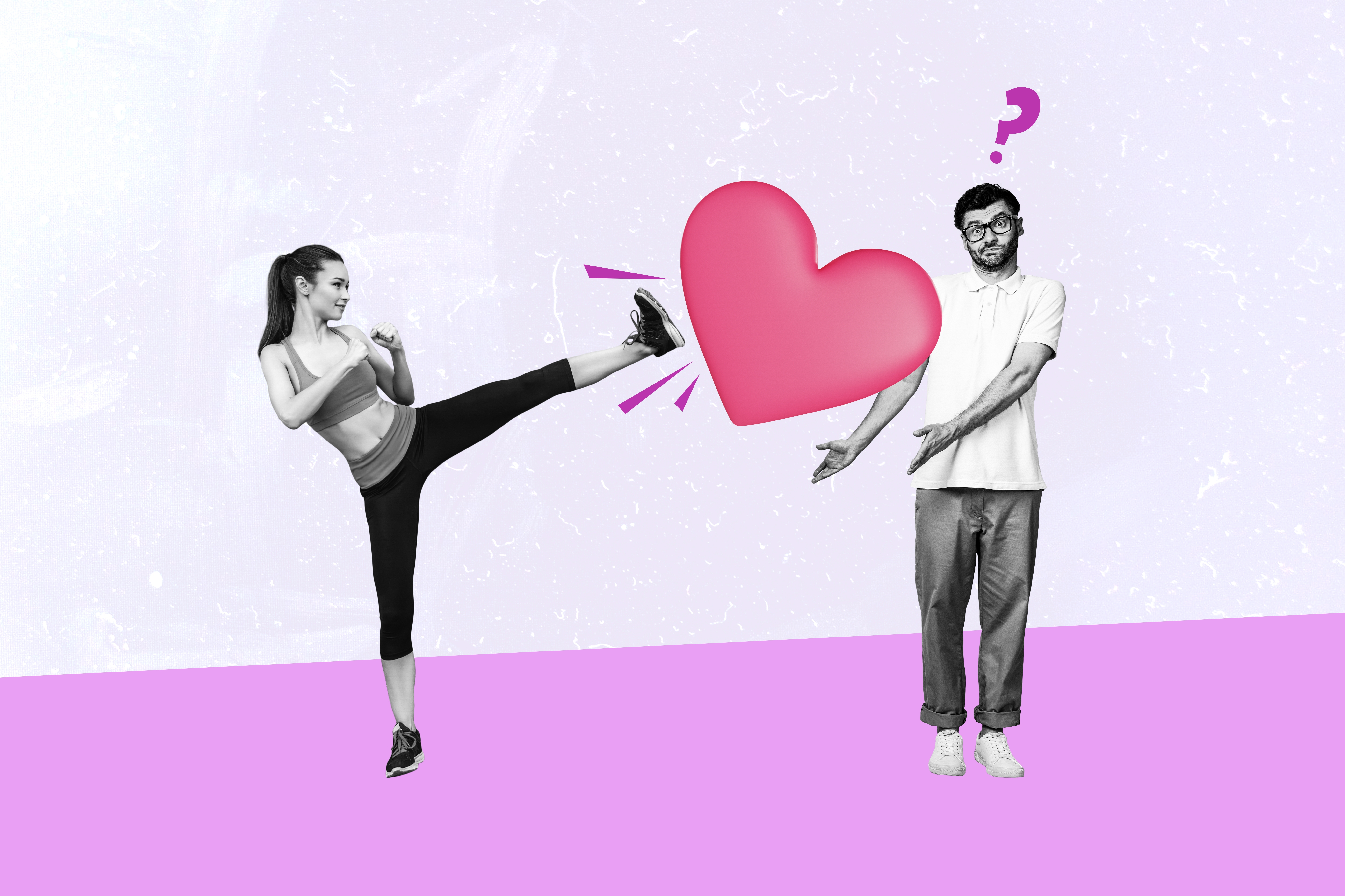 Abstract,Artwork,Template,Collage,Of,Couple,Sad,Man,Rejected,Valentine