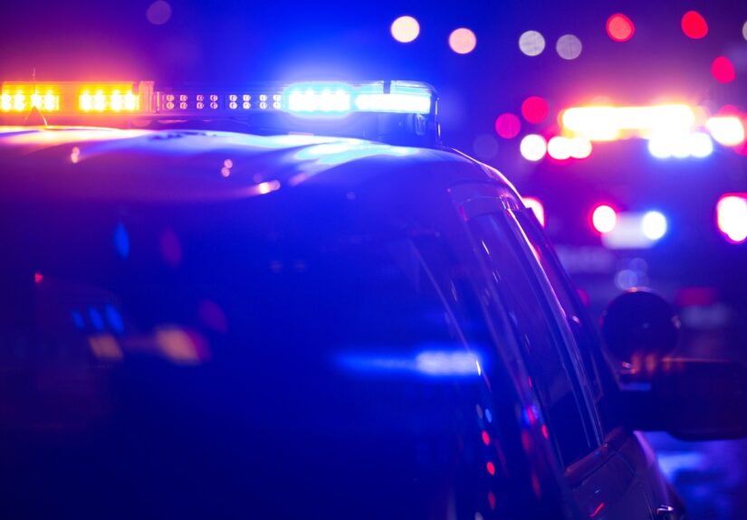 Police units responds to the scene of an emergency.